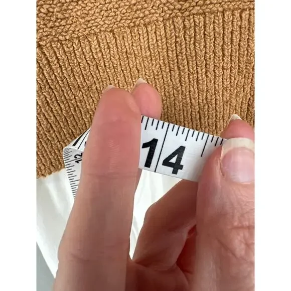 Anthropologie Top Womens XXS Jenna Twofer Sweater Tank Brown White Flowy Tunic - Picture 6 of 6